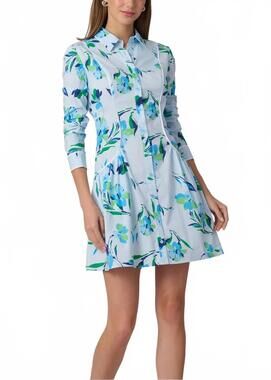 NEW SHOSHANNA millie mini dress in french blue multi